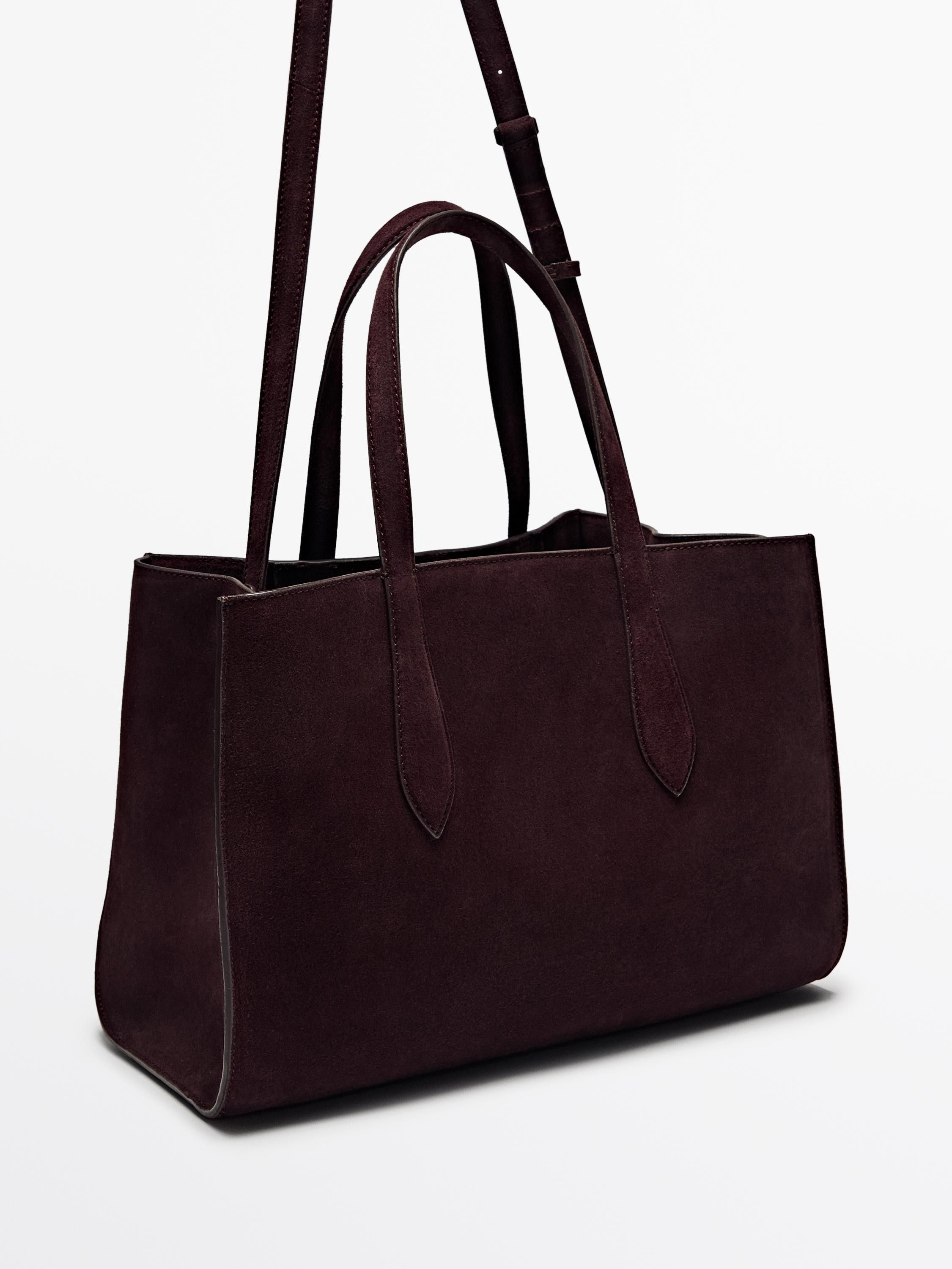 Half icon split suede bag | Massimo Dutti US
