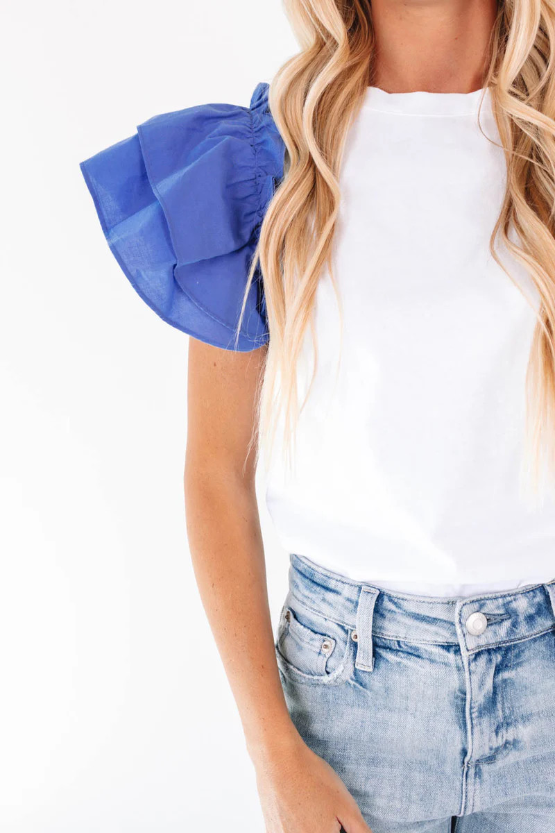 All The Attention Top - White & Lavender | The Impeccable Pig