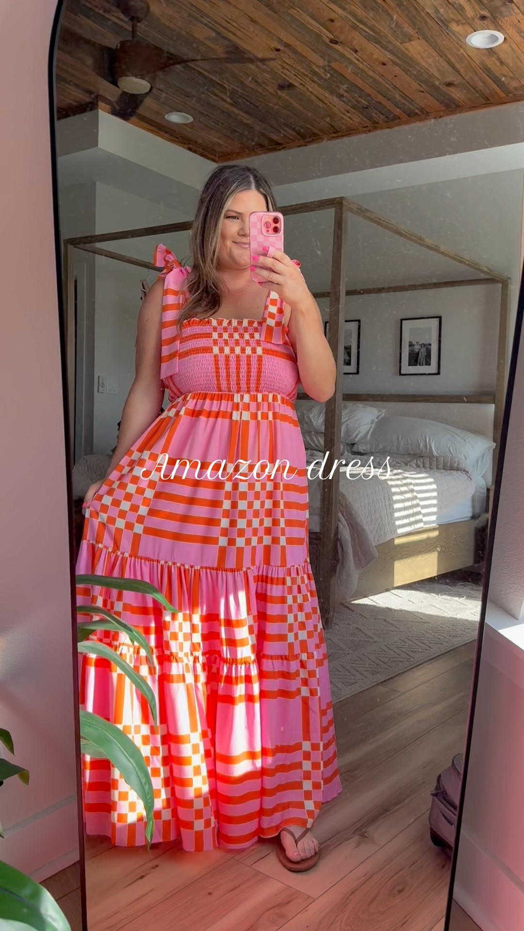 I’m 5’4 wearing the L
Love this dress!! 🧡🩷🧡🩷

#LTKBeauty #LTKFindsUnder50 #LTKMidsize