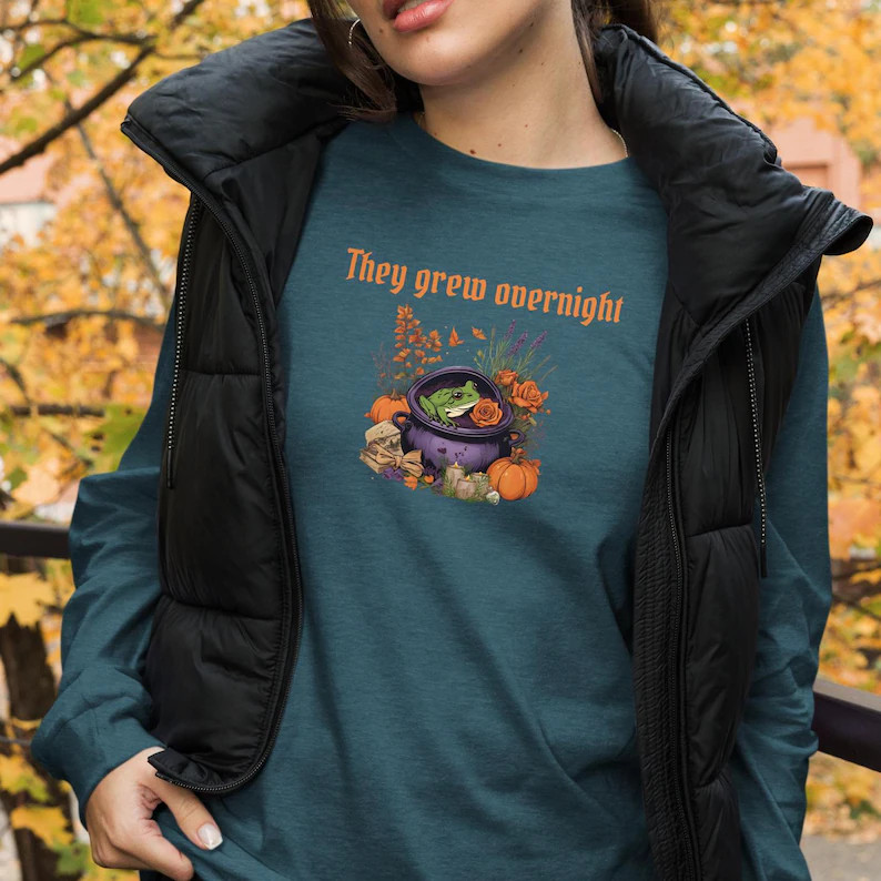 They Grew Overnight Long Sleeve Tee, Practical Magic Shirt, Tincture of Toad, Magic Moment, Hallo... | Etsy (US)