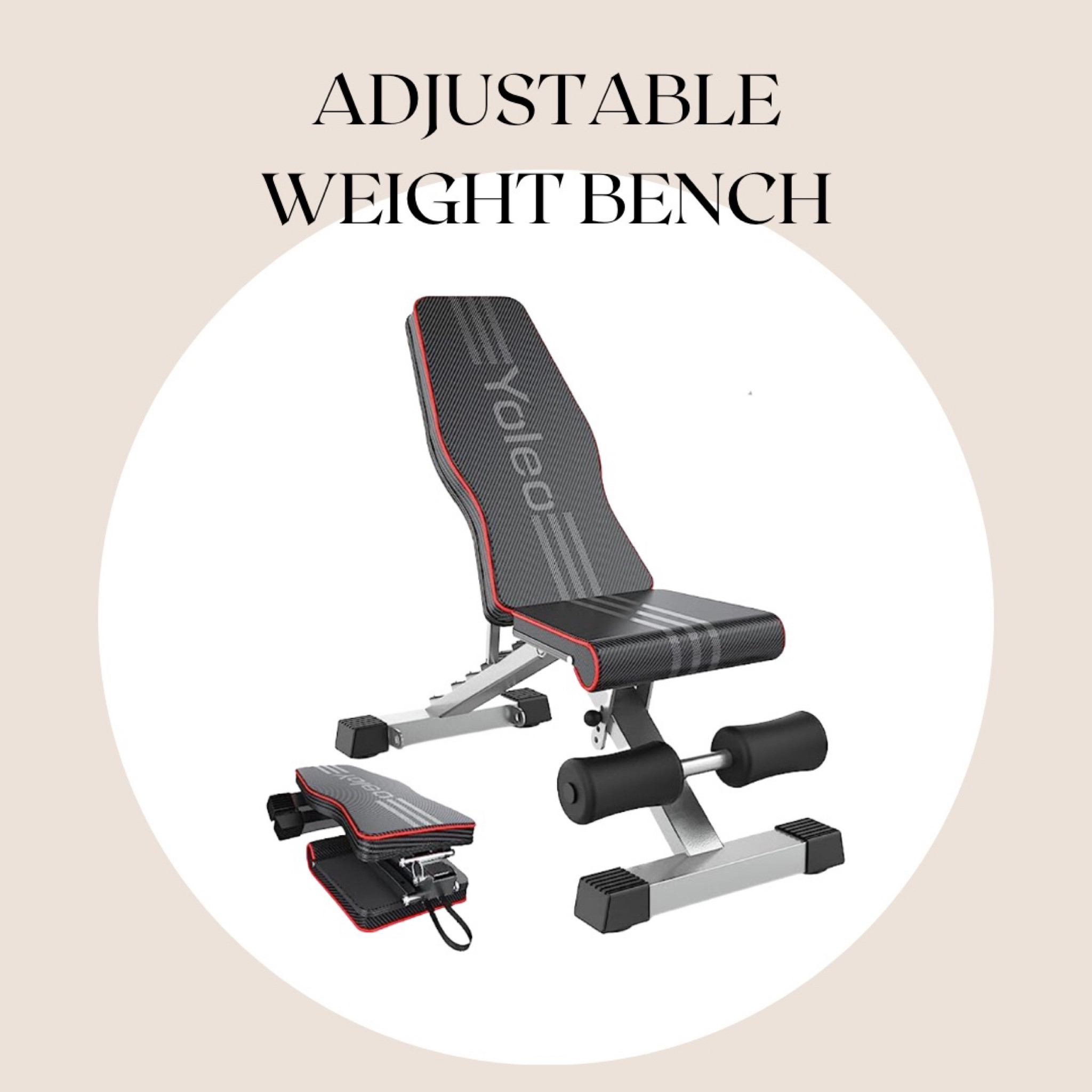 Yoleo Adjustable Weight Bench for curated on LTK