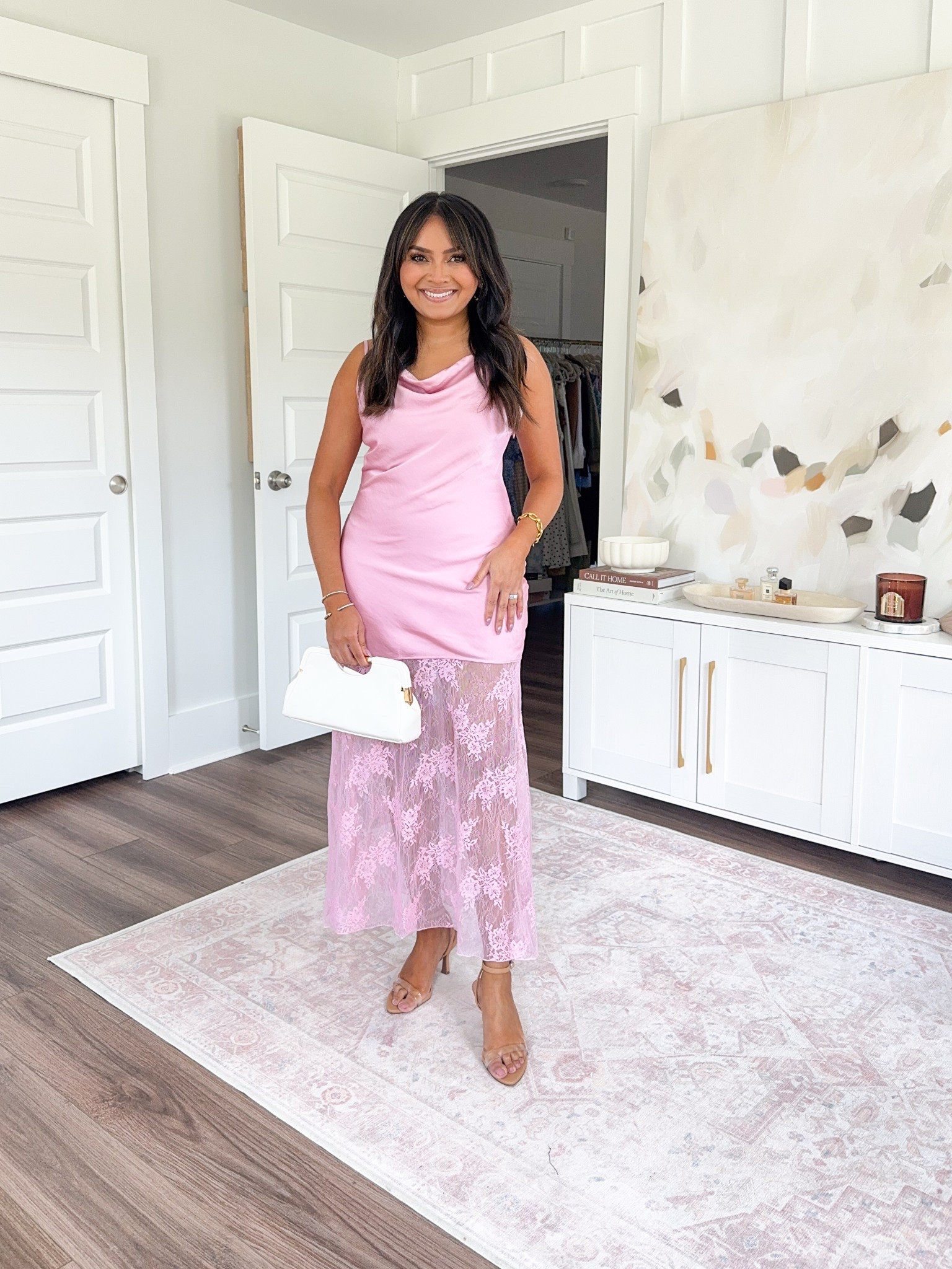 Light pink lace dress size xs petite TTS - bunched slightly on the hips so you could size up if needed
Clear heels size 5 TTS


#LTKWedding #LTKPetite #LTKSaleAlert