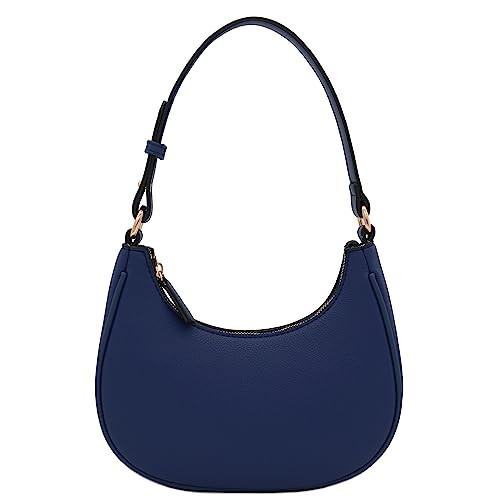 FashionPuzzle Small Crescent Shoulder Bag Underarm Purse (Navy/Navy) | Amazon (US)