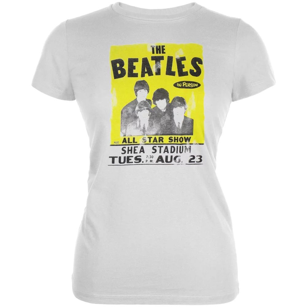 Beatles Women's Juniors Shea Stadium Short Sleeve T Shirt | Walmart (US)