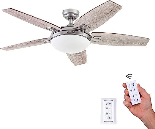 Honeywell Ceiling Fans Carmel, 48 Inch Contemporary Indoor LED Ceiling Fan with Light, Remote Con... | Amazon (US)