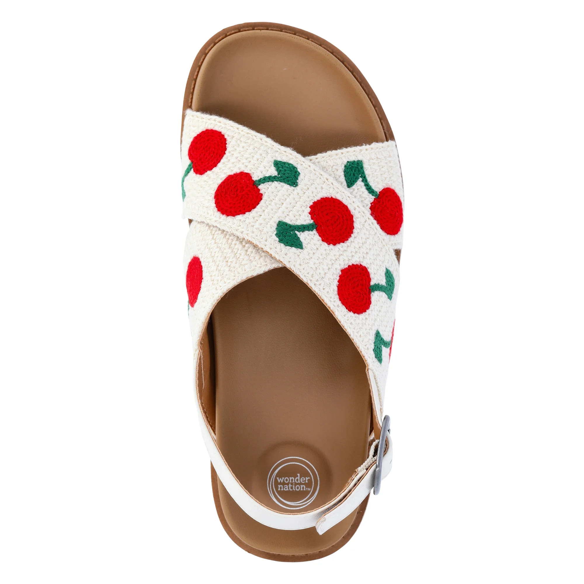 Wonder Nation Little and Big Girls Crossover Sandals - Walmart.com | Walmart (US)
