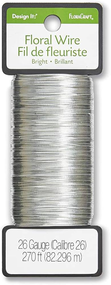 FloraCraft 26 Gauge Floral Wire 270 Feet Bright Silver | Amazon (US)