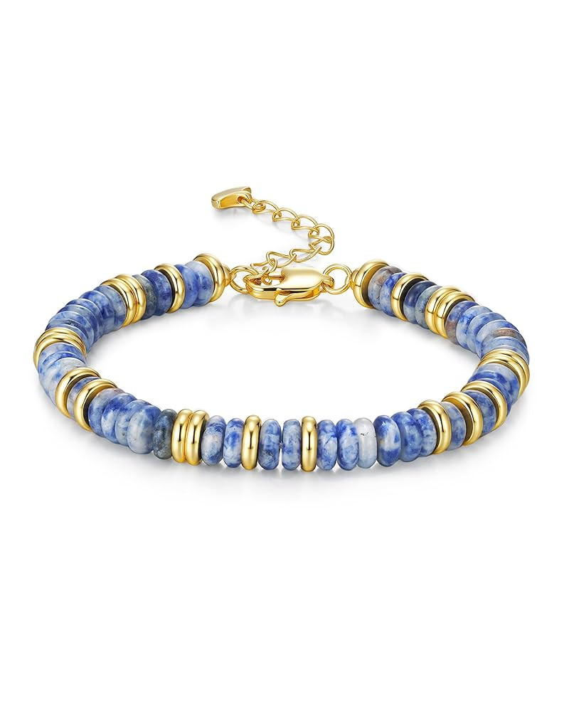 Colorful Gold Bracelets for Women, Stack Bangle Beaded Stone Jewelry Accessories Set for Woman, T... | Amazon (US)