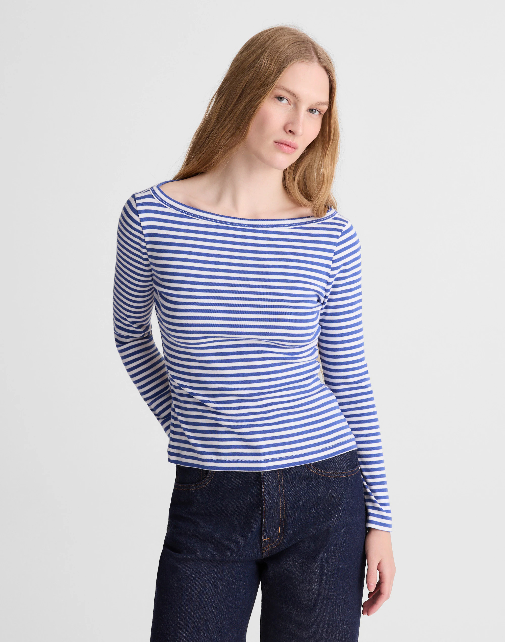 The '90s Boatneck Tee in Compact Cotton | Madewell
