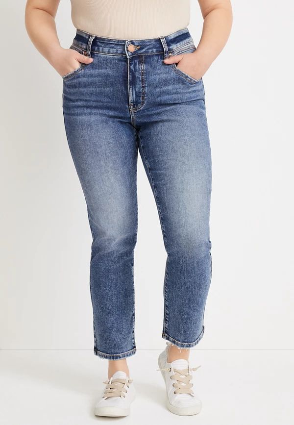 m jeans by maurices™ Everflex™ Slim Straight Mid Fit Mid Rise Ankle Jean | Maurices