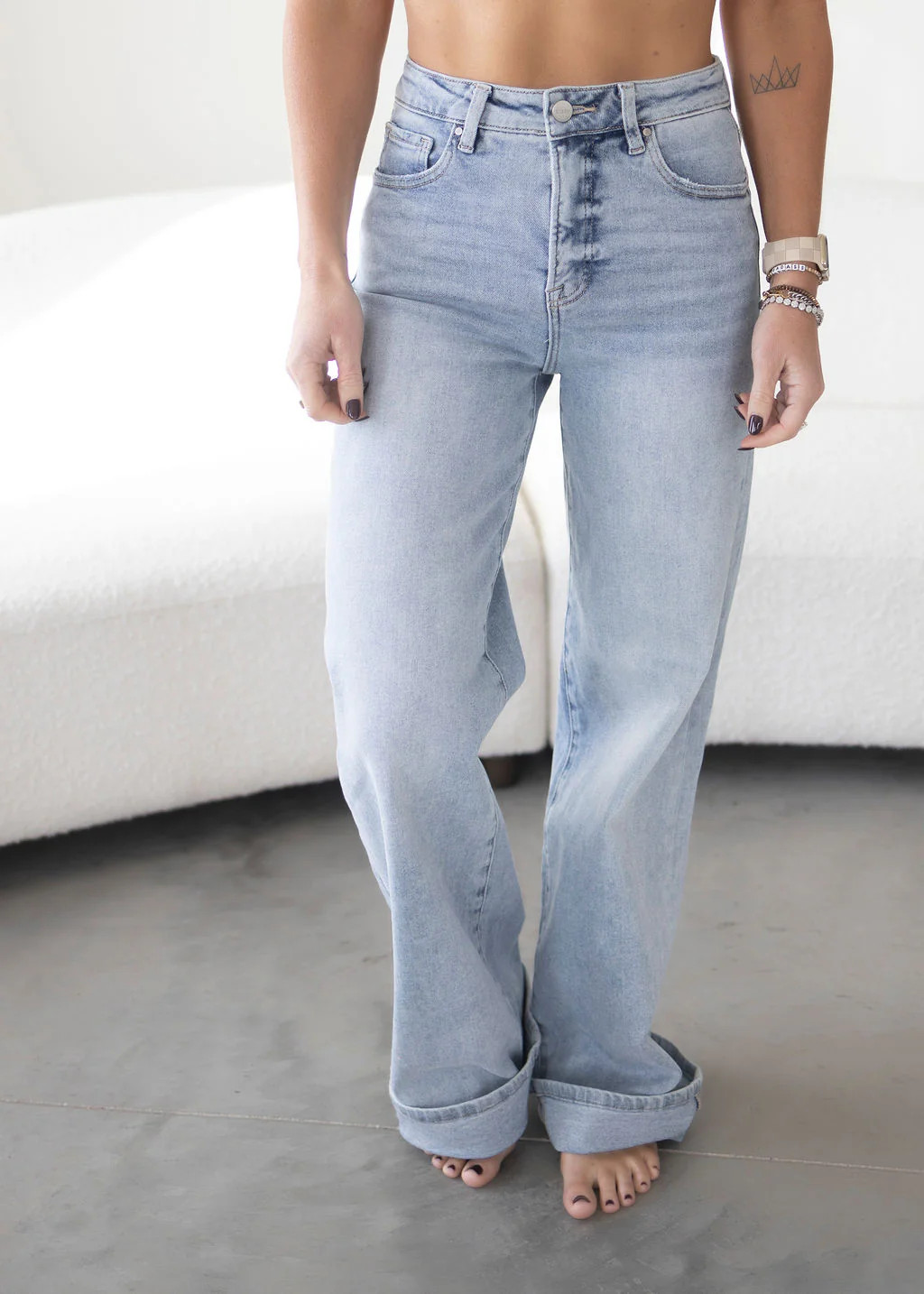 Demy Risen Wide Cuffed Jeans | Lauriebelles