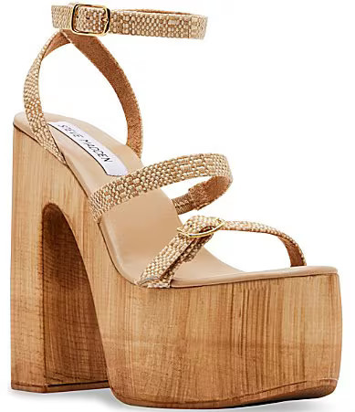 Steve Madden Lilia Raffia Ankle Strap Platform Sandals - 9 | Dillard's