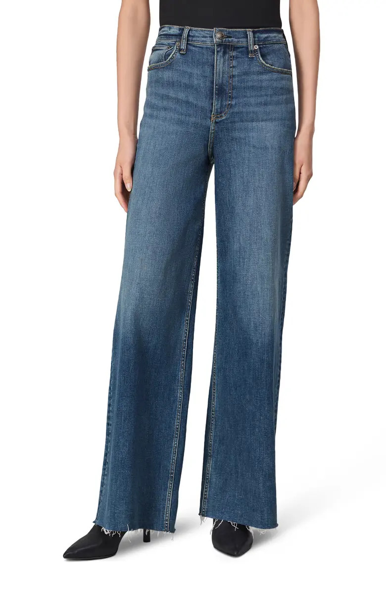 Flexi Sofie Raw Hem High Waist Wide Leg Jeans | Nordstrom