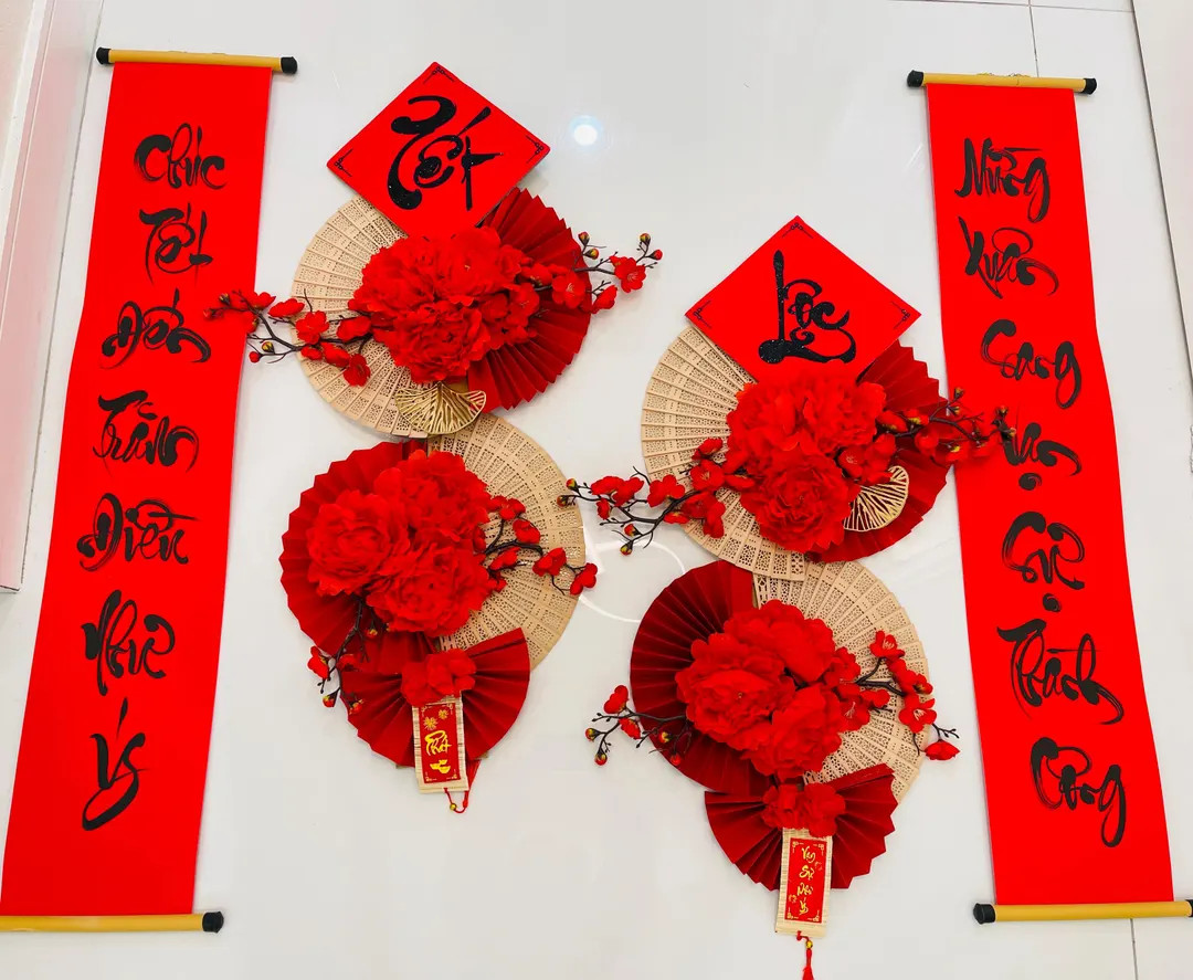 Vietnamese Lunar New Year Decoration Couplets- Red Hanging Couplets for Tet Decorations- Tet Deco... | Etsy (US)