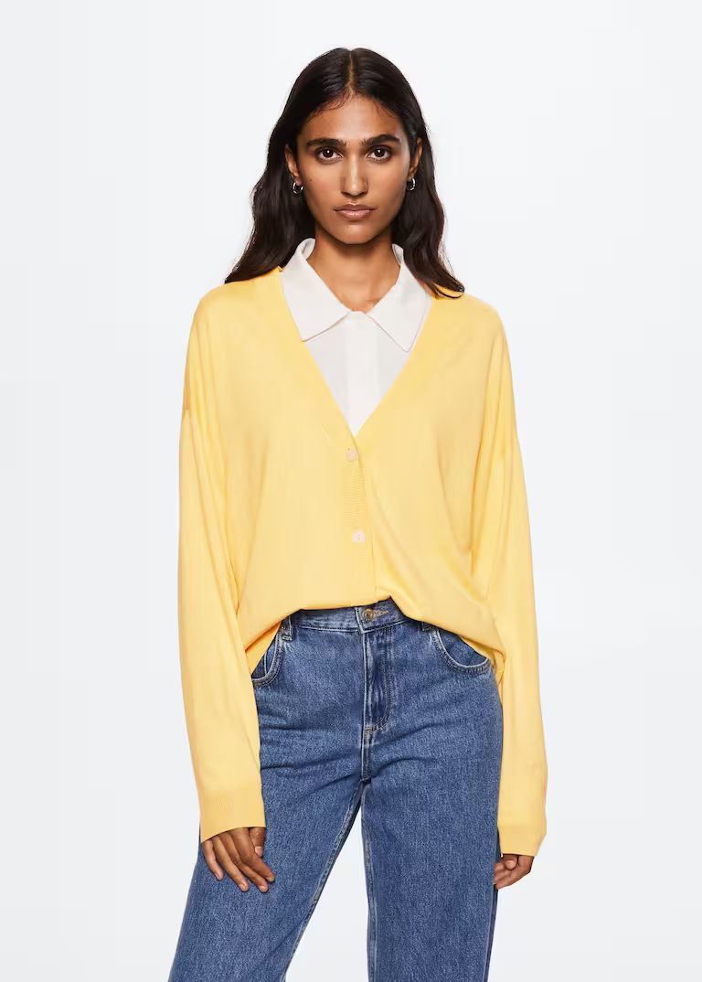 Fine-knit cardigan | MANGO (US)