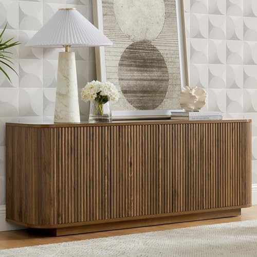 Modern Accent Credenza with Adjustable Shelves, Wood Coffee Bar Console Cabinet for Living Room D... | Amazon (US)