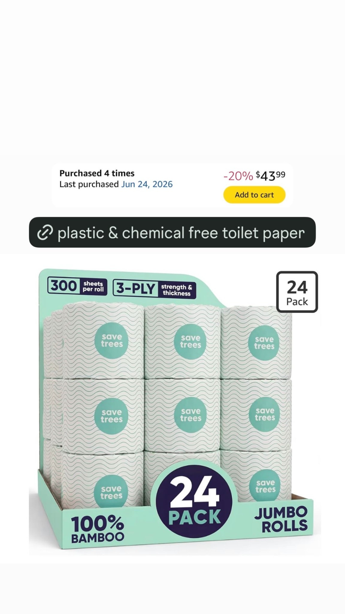 Our go-to plastic and chemical free toilet paper!

#LTKSaleAlert #LTKHome #LTKselfcare