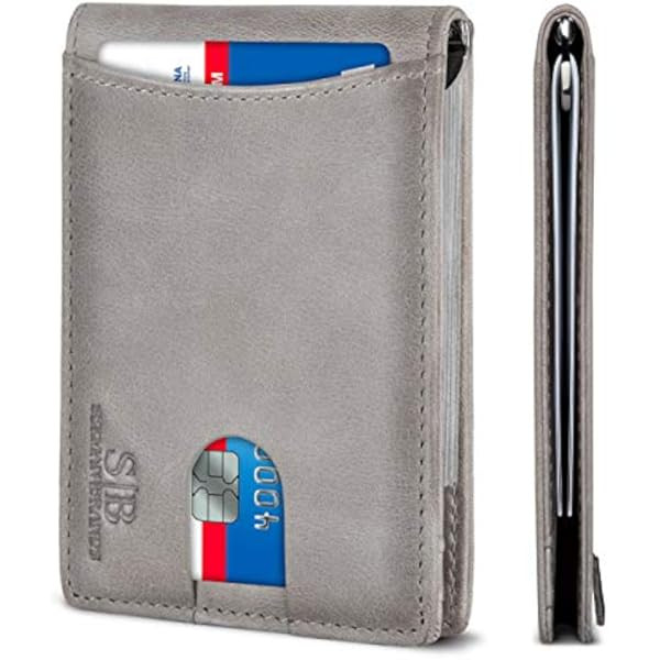 Andar The Ranger Leather Slim RFID Blocking Minimalist Bifold Wallet with Money Clip made of Full Gr | Amazon (US)