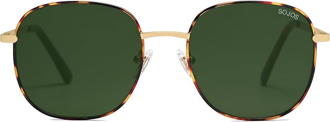 SOJOS Classic Trendy Square Sunglasses for Women Men Cute Big Frame Gold Shades SJ1137 | Amazon (US)