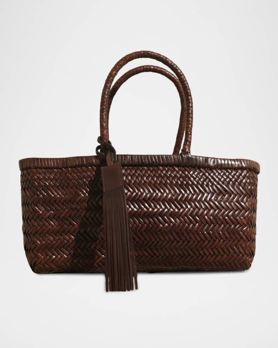 Manebi Knot Tassel Leather Tote Bag | Neiman Marcus
