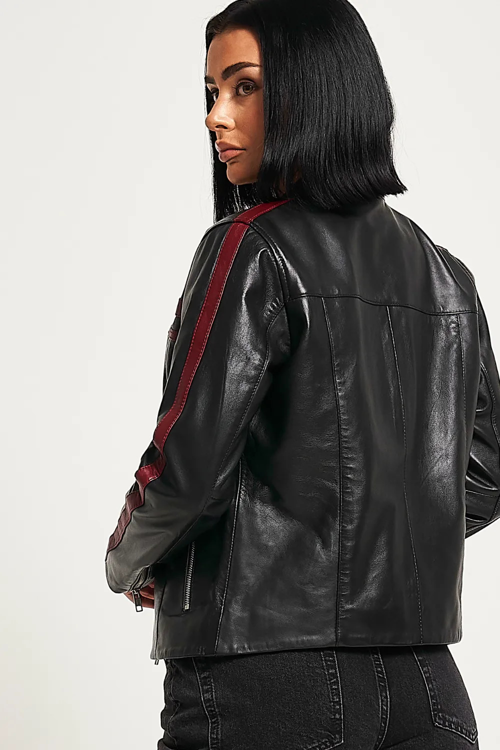 Jackets & Coats | Real Leather Moto Jacket | Barneys Originals | Debenhams UK