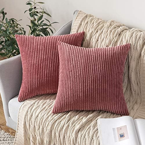 Amazon.com: Miulee Pack of 2, Fall Corduroy Soft Soild Decorative Square Throw Pillow Covers Set ... | Amazon (US)