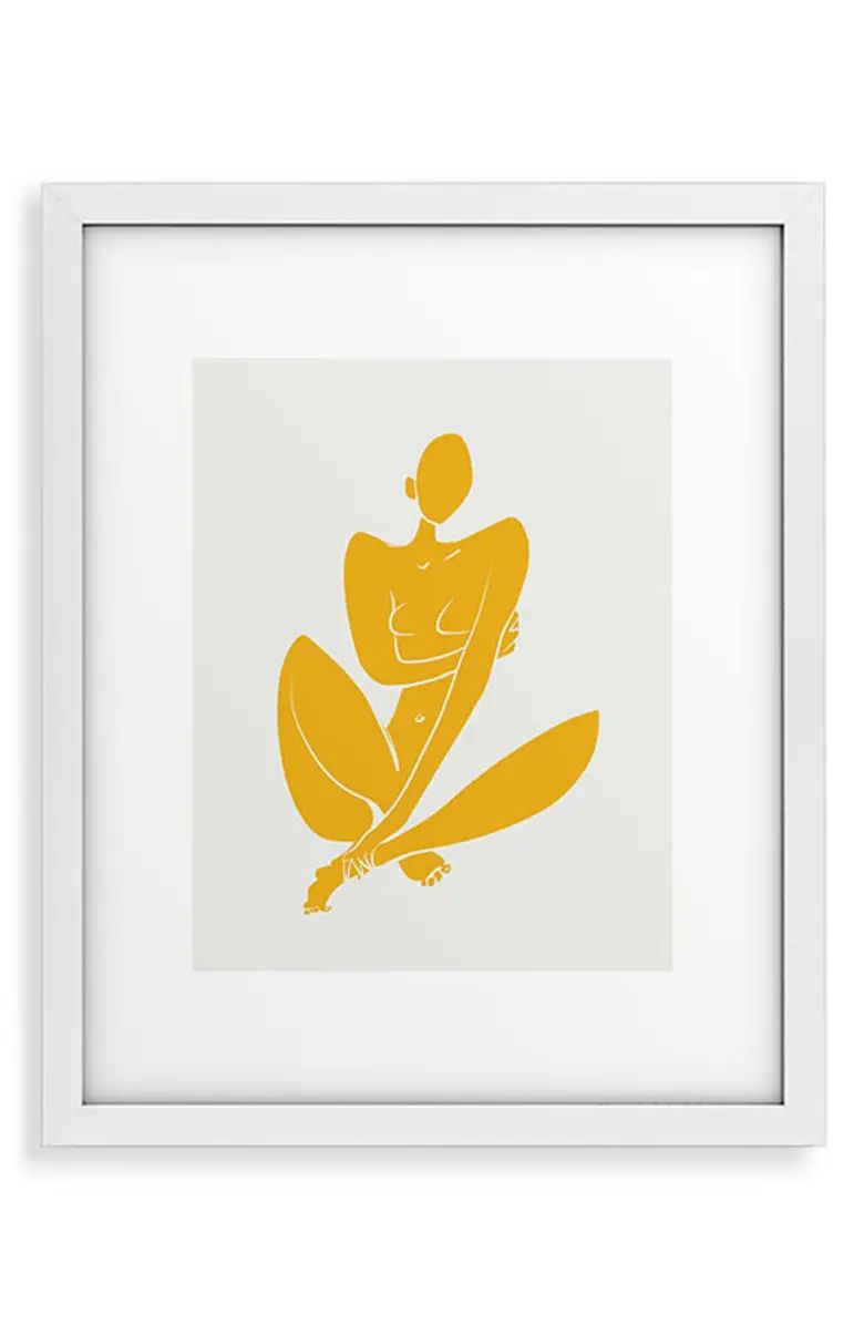 Nude in Yellow Framed Art Print | Nordstrom