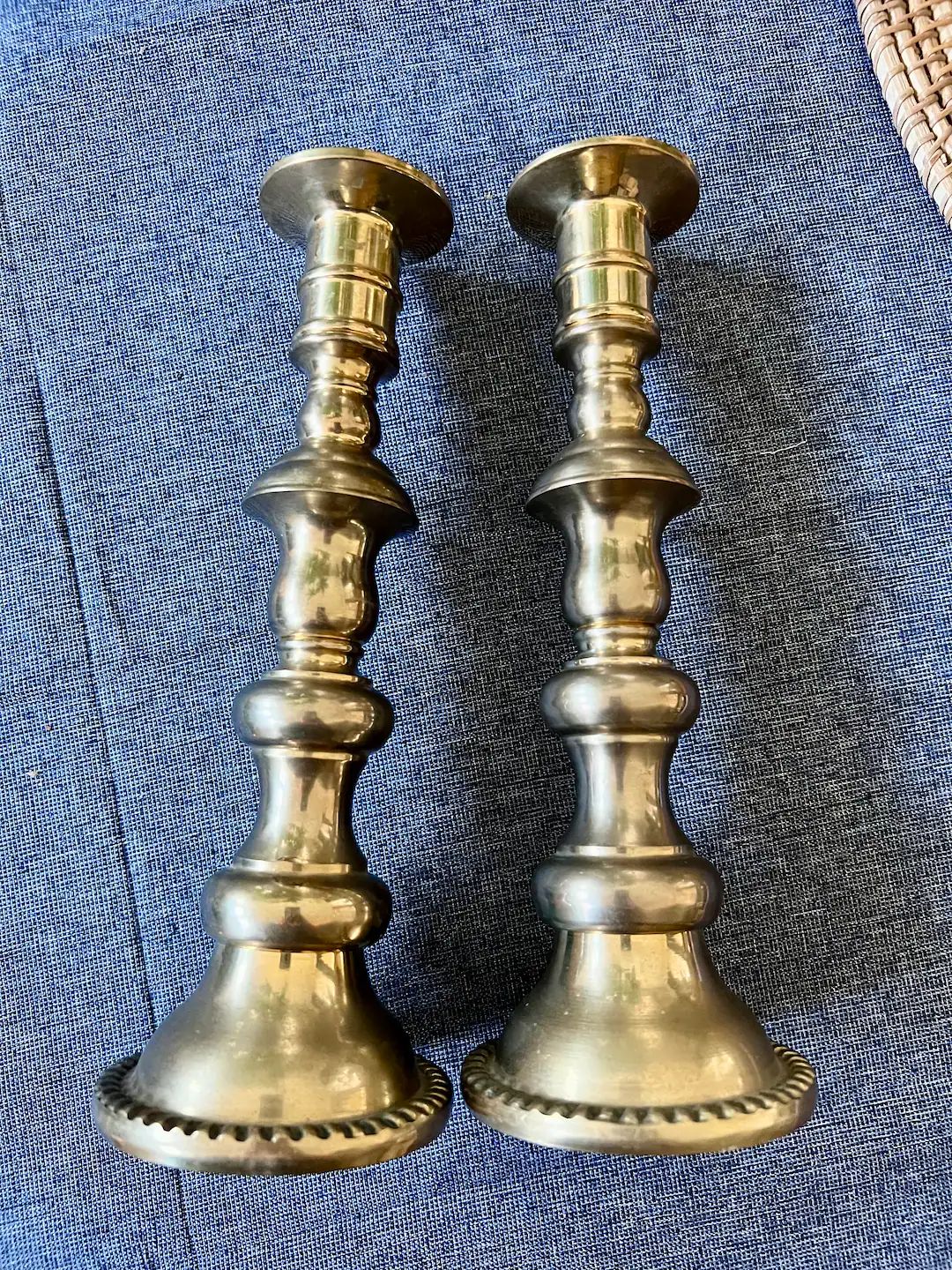 Set of 2 Vintage Brass Candlestick Holders - Etsy | Etsy (US)