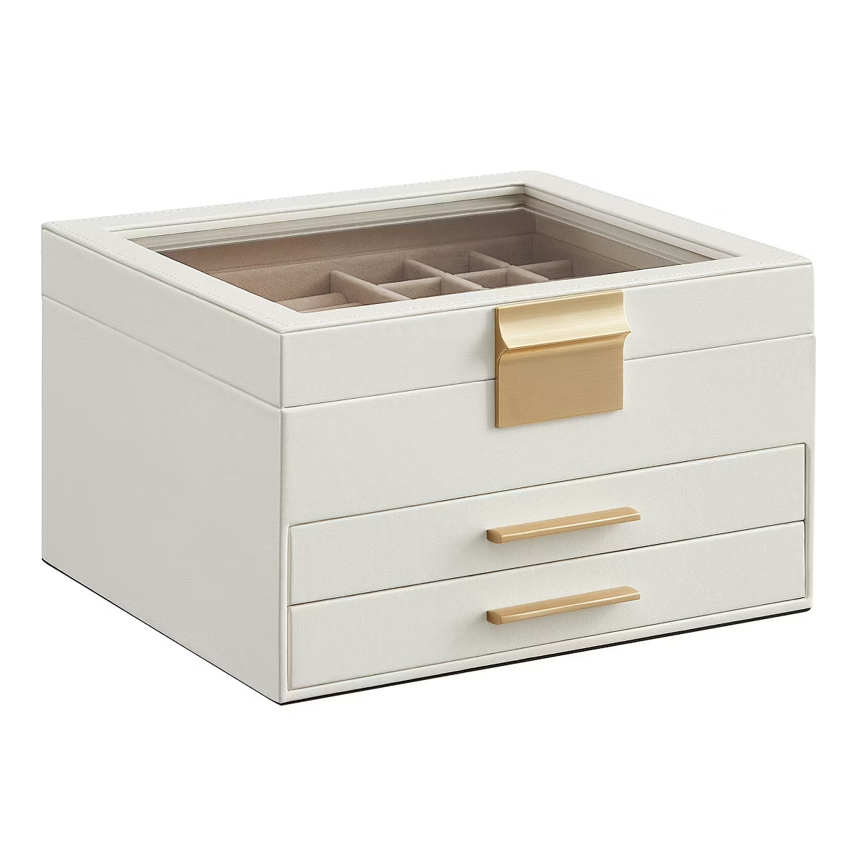 Jewelry Box with Glass Lid Accessory Organizer Case for Rings Necklaces Earrings | Target