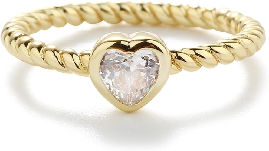 Precious Pieces Sterling Silver Twisted Rope Band Baby Ring with Heart for Babies, Infants, Toddl... | Amazon (US)