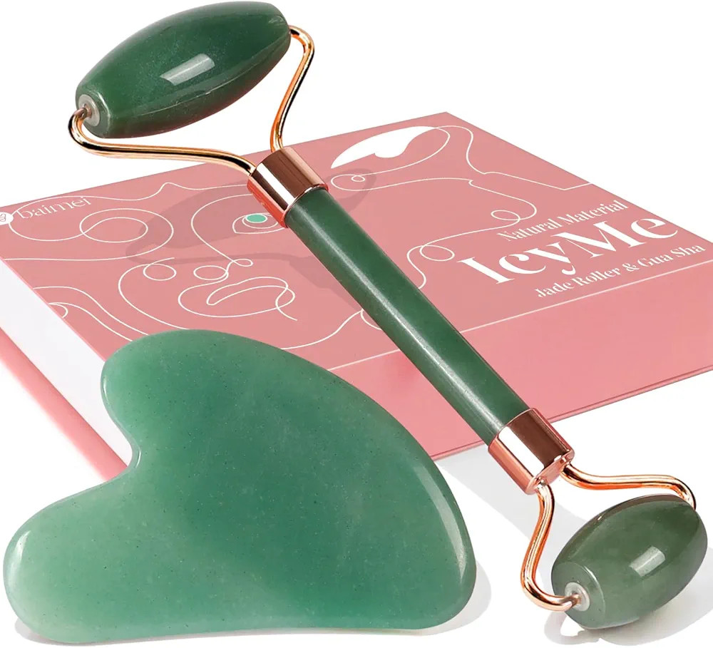 BAIMEI Jade Roller & Gua Sha, Face Roller, Facial Beauty Roller Skin Care Tools, Self Care Gift f... | Amazon (US)