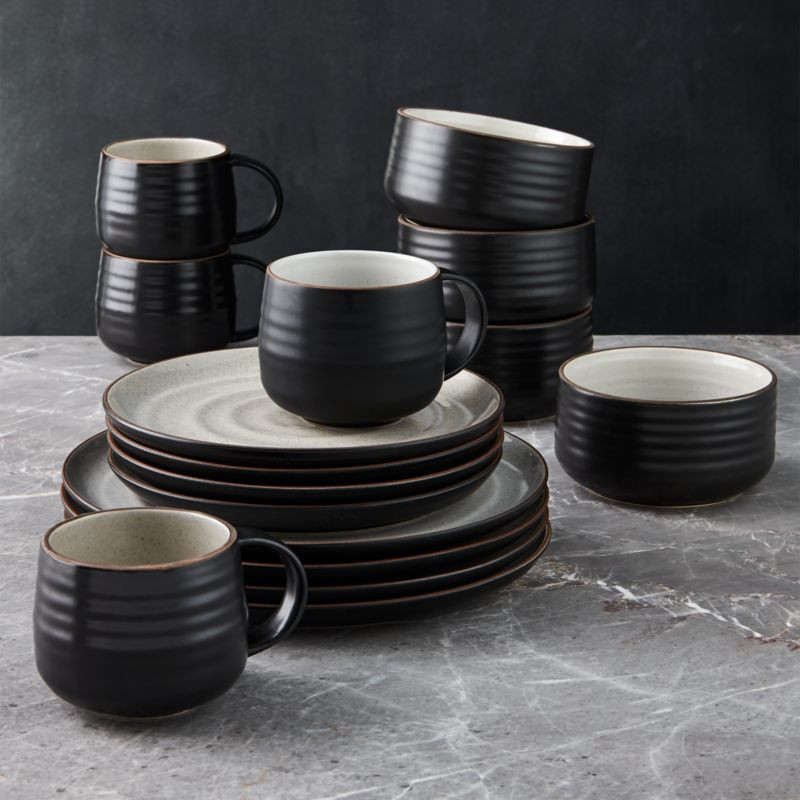 18th Street 16-Piece Dinnerware Set with Cereal Bowl + Reviews | Crate and Barrel | Crate & Barrel