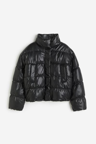 Puffer Jacket - Black/coated - Ladies | H&M US | H&M (US + CA)