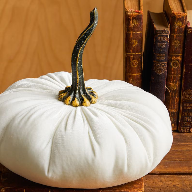 Extra Large Velvet Pumpkin Ivory home decor trend Fall | Etsy | Etsy (US)