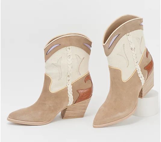 Dolce Vita Leather or Suede Cowboy Boots - Loral - QVC.com | QVC