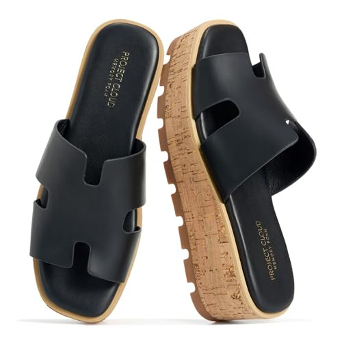 Project Cloud 100% Genuine Leather Wedge Platform Sandals Women Footwear - Memory Foam Insole and... | Amazon (US)