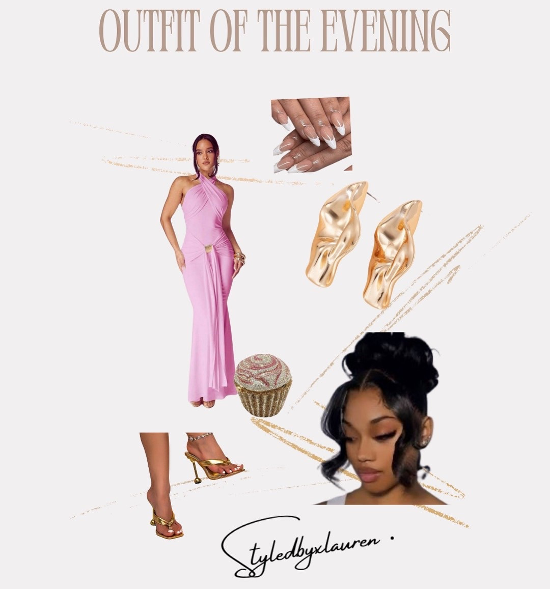 Soft glam meets golden details ✨
Tonight’s look is all about effortless elegance — pink, gold, and a touch of sparkle. Would you wear this for your evening out? 💕🍸

⸻

Hashtags
#OutfitOfTheEvening #StyledByXLauren #EveningElegance #BlackGirlLuxury #PinkAndGoldVibes #DateNightStyle #OOTNInspo #ChicAndFeminine #LuxuryStyleInspo #SoftGlamLook #FashionMoodboard

#LTKParties #LTKHome #LTKStyleTip