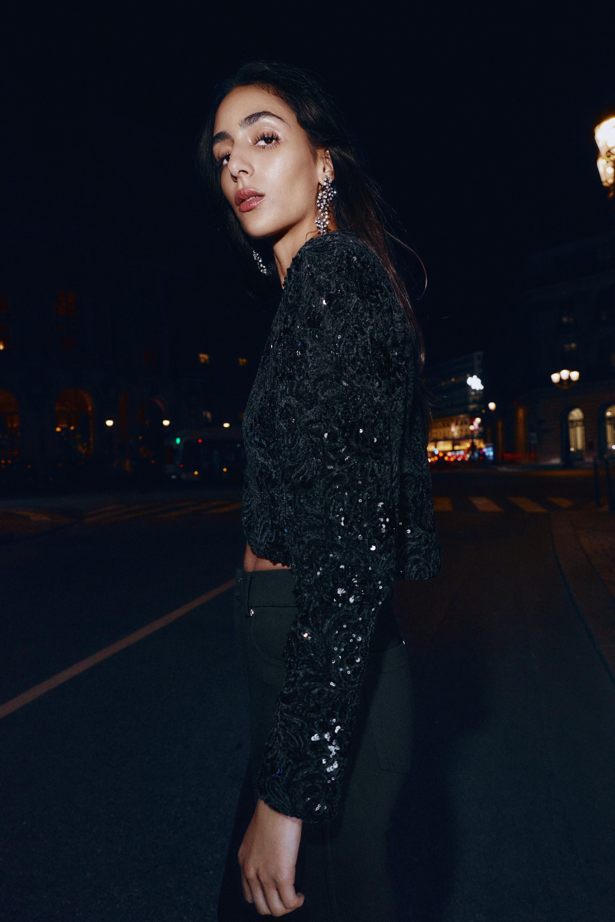 SEQUIN VOLUME SLEEVE JACKET | Zara US