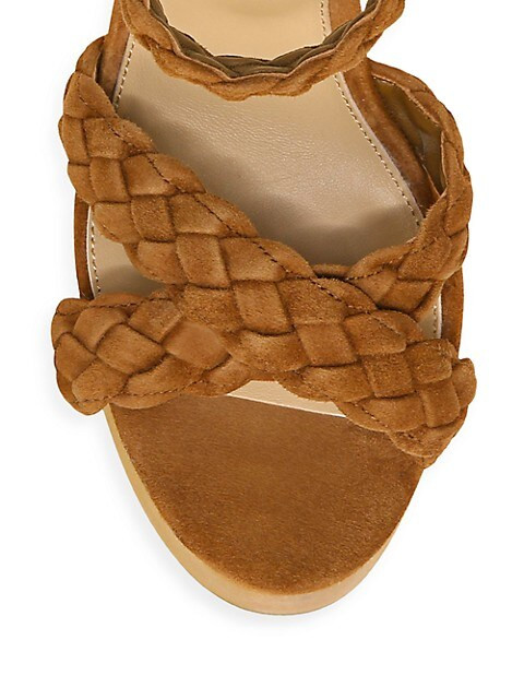 Gael Suede Braided Ankle-Strap Platform Sandals | Saks Fifth Avenue