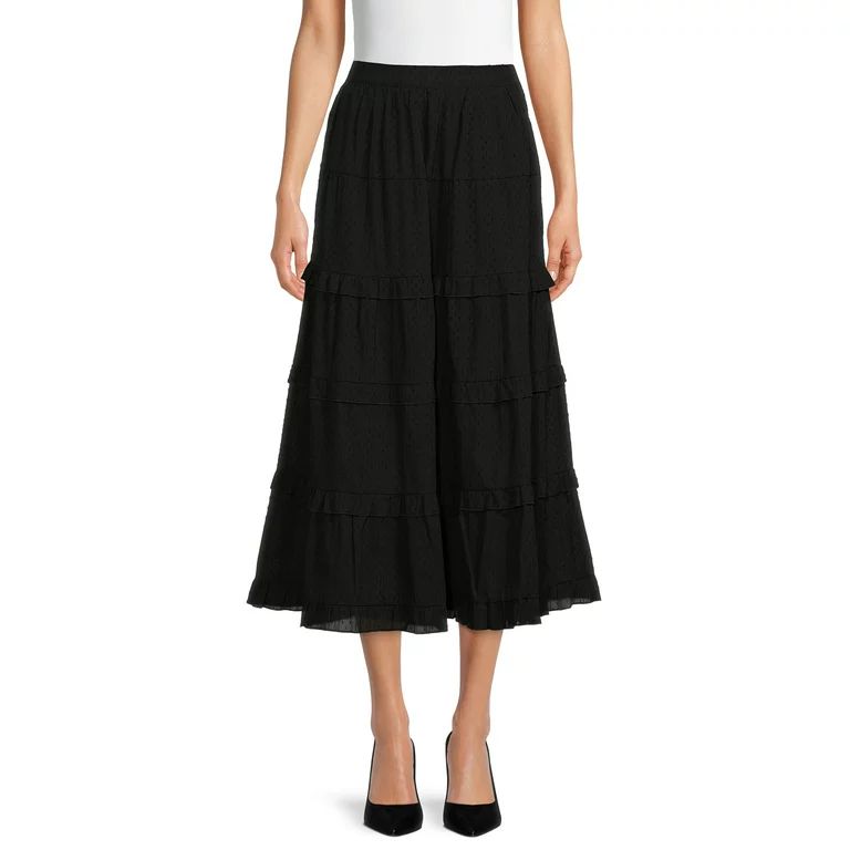 Time and Tru Women's Tiered Midi Skirt | Walmart (US)