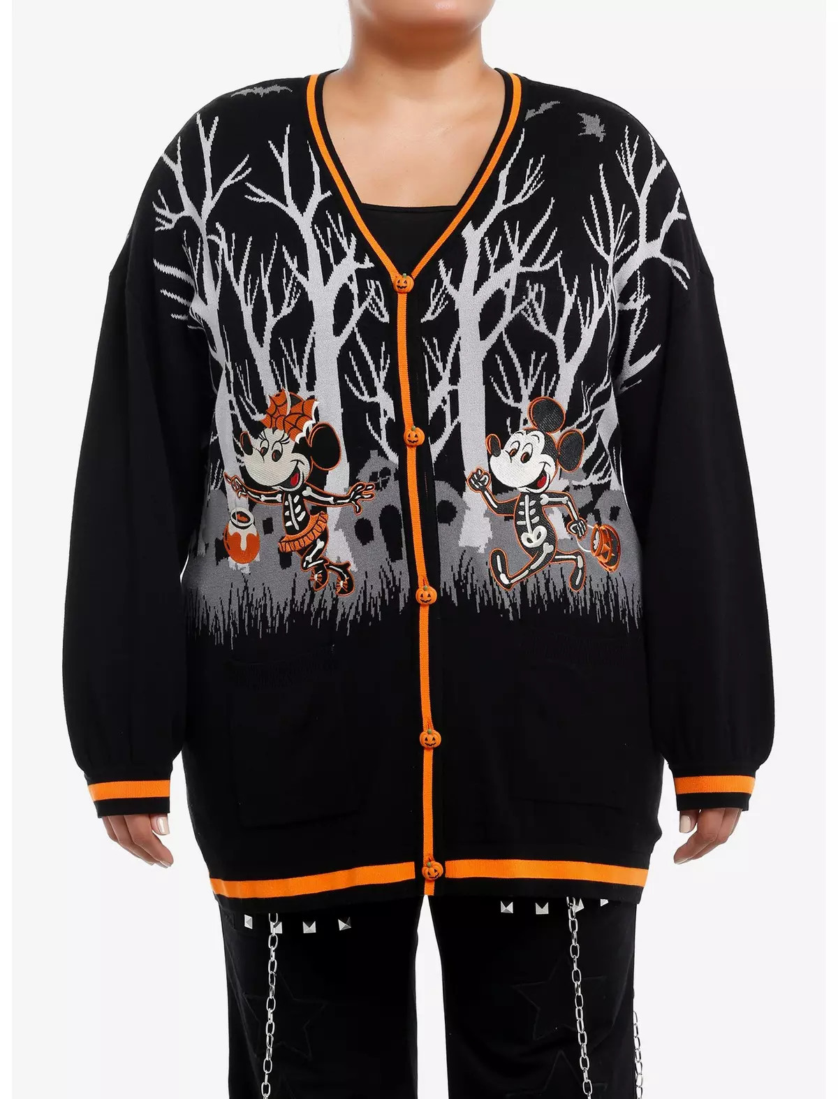 Her Universe Disney Halloween Trick-Or-Treat Girls Cardigan Plus Size | Hot Topic
