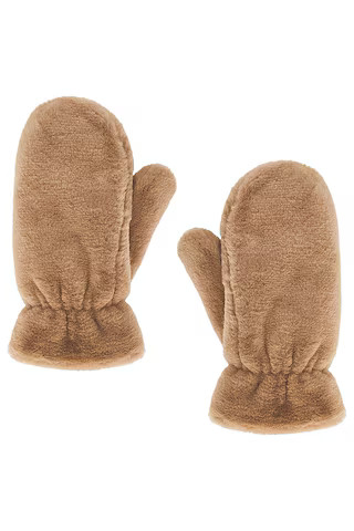 Hat Attack Faux Fur Mitten in Taupe from Revolve.com | Revolve Clothing (Global)
