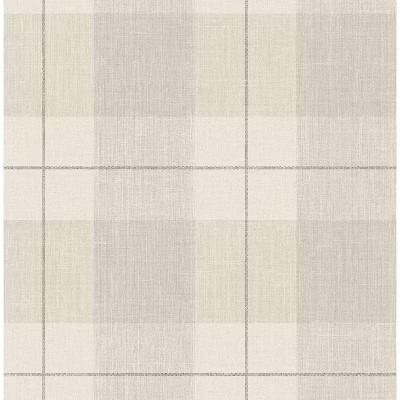 NextWall Neutral Lenox Hill Plaid Peel and Stick Wallpaper | Target