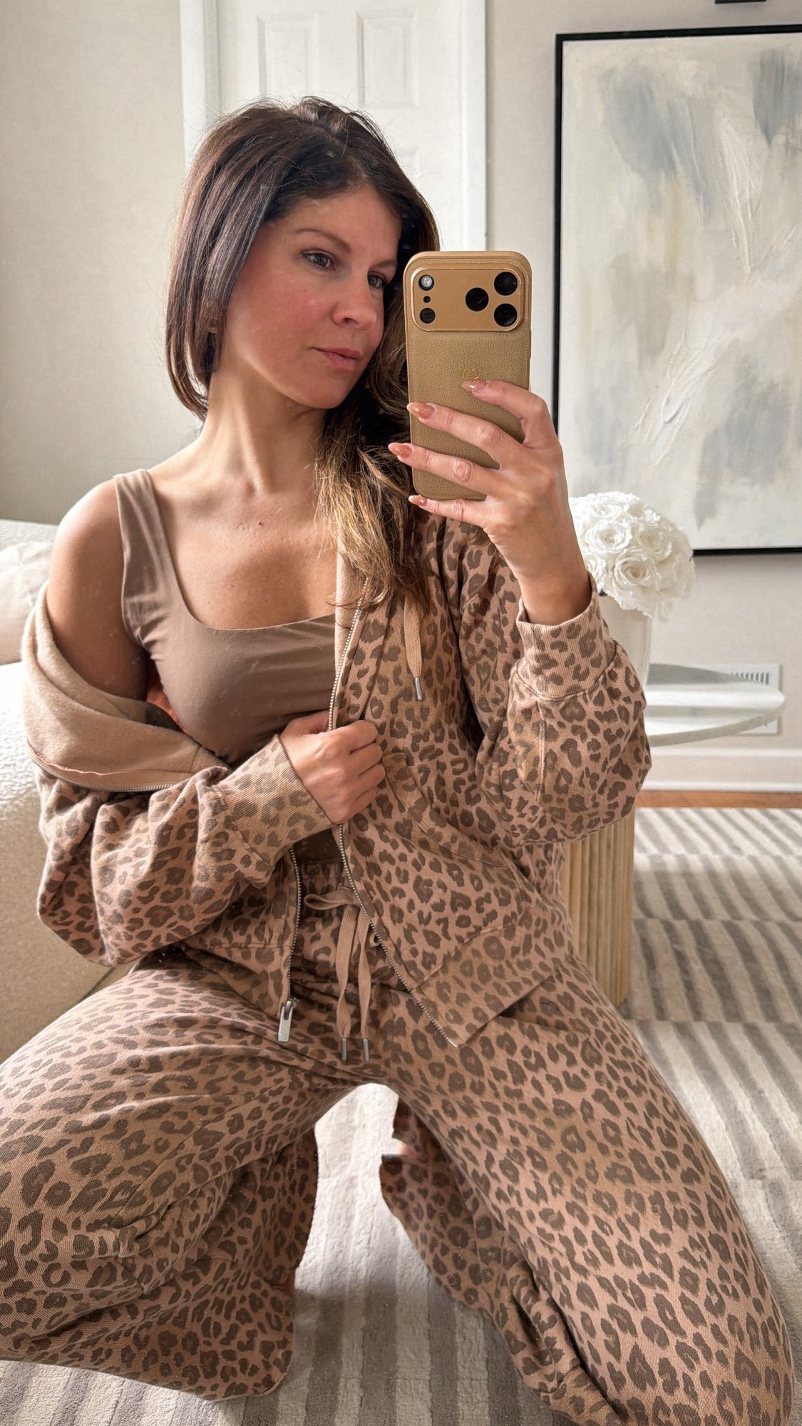 I sized down to a small in the pants bc they run a tad big. Victoria’s Secret leopard hoodie, zip up, sweatpants, lounge, comfortable, travel. 

#LTKSaleAlert #LTKTravel