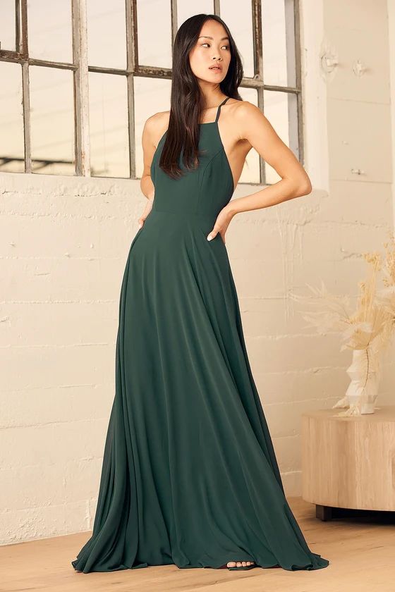 Mythical Kind of Love Dark Green Maxi Dress | Lulus (US)