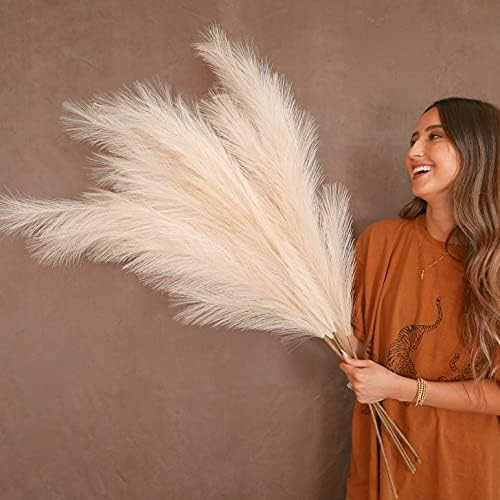 31Mod Faux Pampas Grass with 4 Large Artificial Pampas Grass Stems — 43" (Set of 4), No-Sheddin... | Amazon (US)