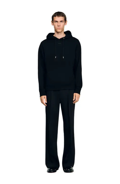 SANDRO Logo hoodie in Black at Nordstrom, Size Large | Nordstrom