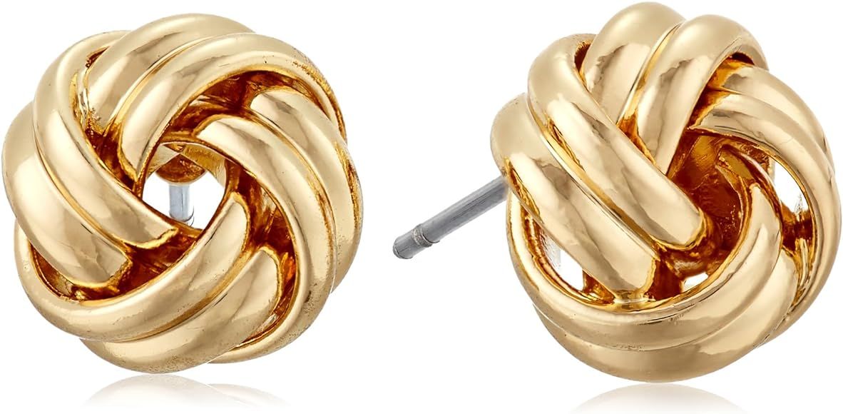 Anne Klein "Classics" Gold-Tone Knot Stud Earrings | Amazon (US)