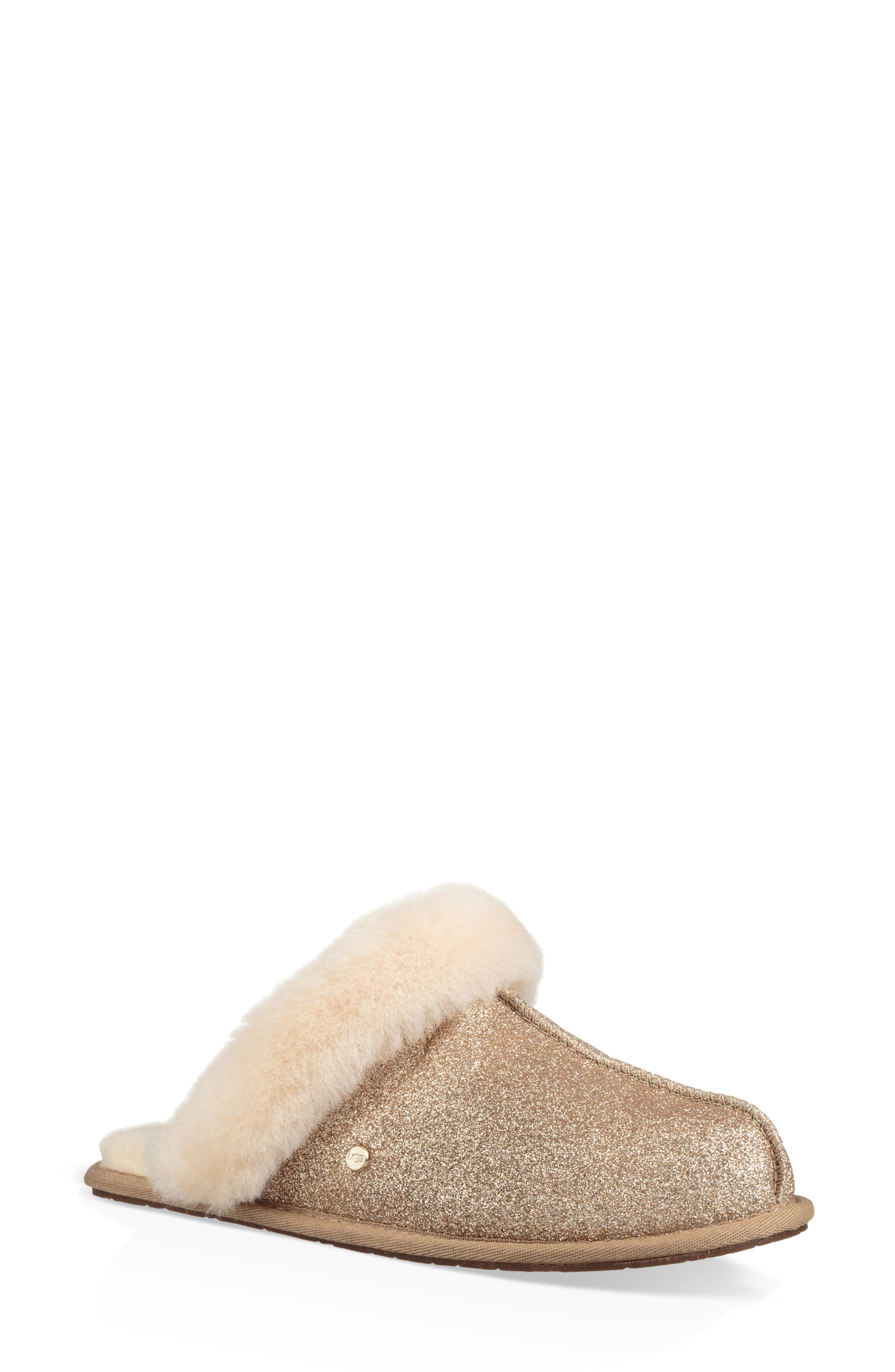 Women's Ugg Scuffette Ii Sparkle Genuine Shearling Slipper, Size 6 M - Metallic | Nordstrom
