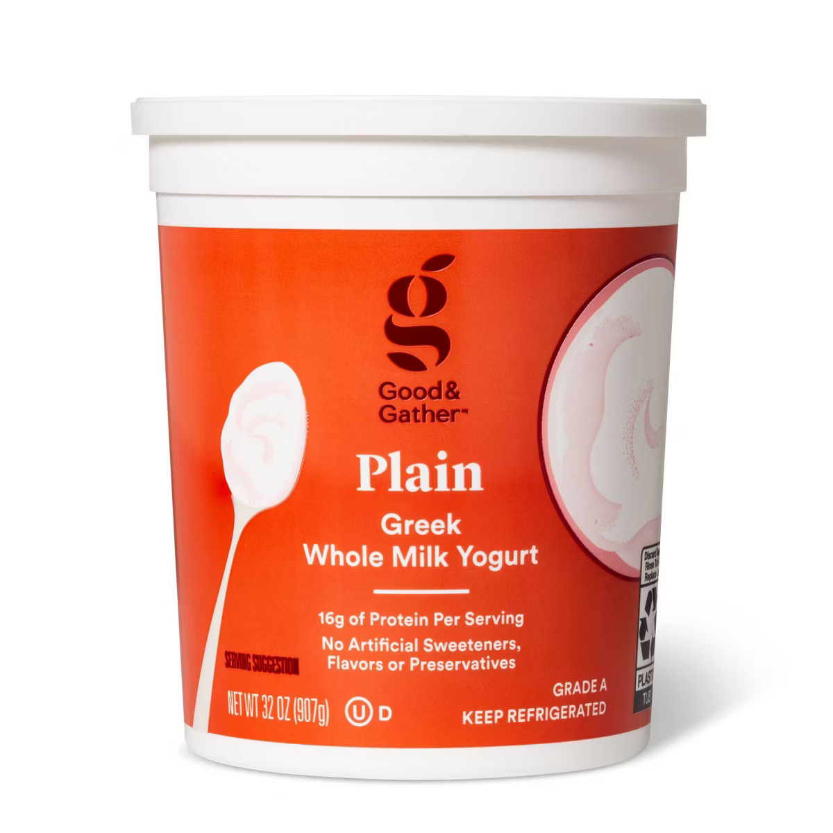 Greek Plain Whole Milk Yogurt - 32oz - Good & Gather™ | Target